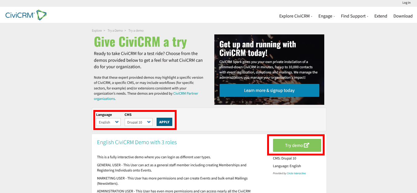 civi crm language selection