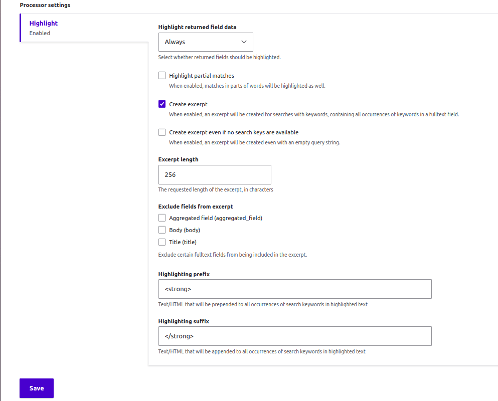 processor settings