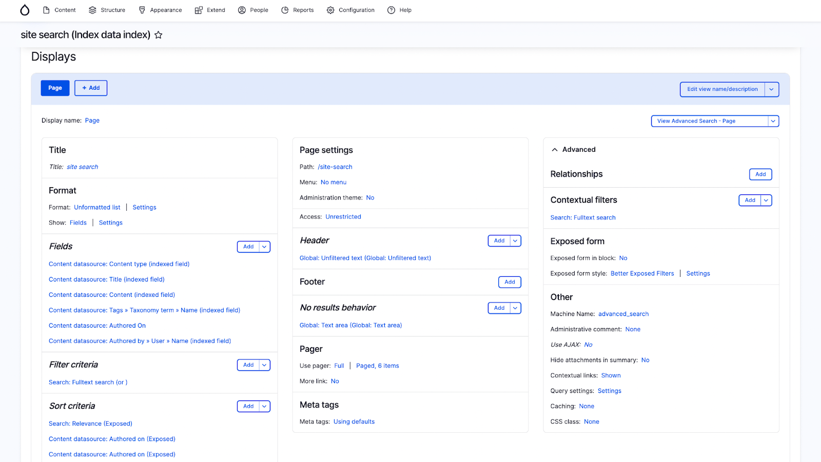 search display