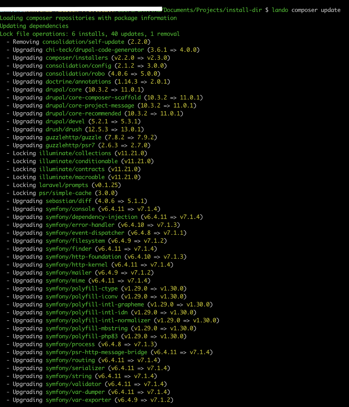composer update